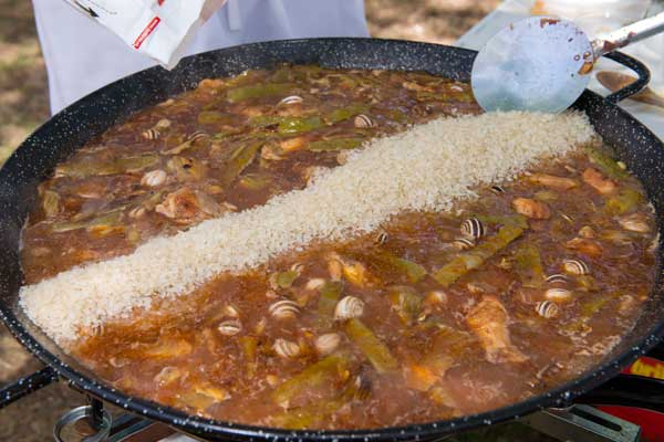 paella de pollo conejo pato arroz