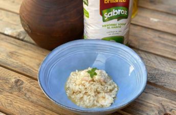 risotto de gambas con arroz Brillante Sabroz