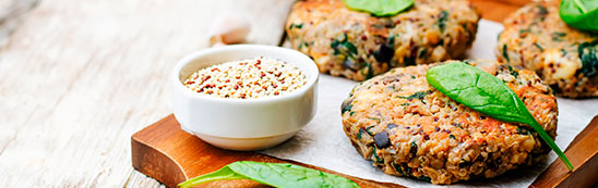 hamburguesas de quinoa y lentejas