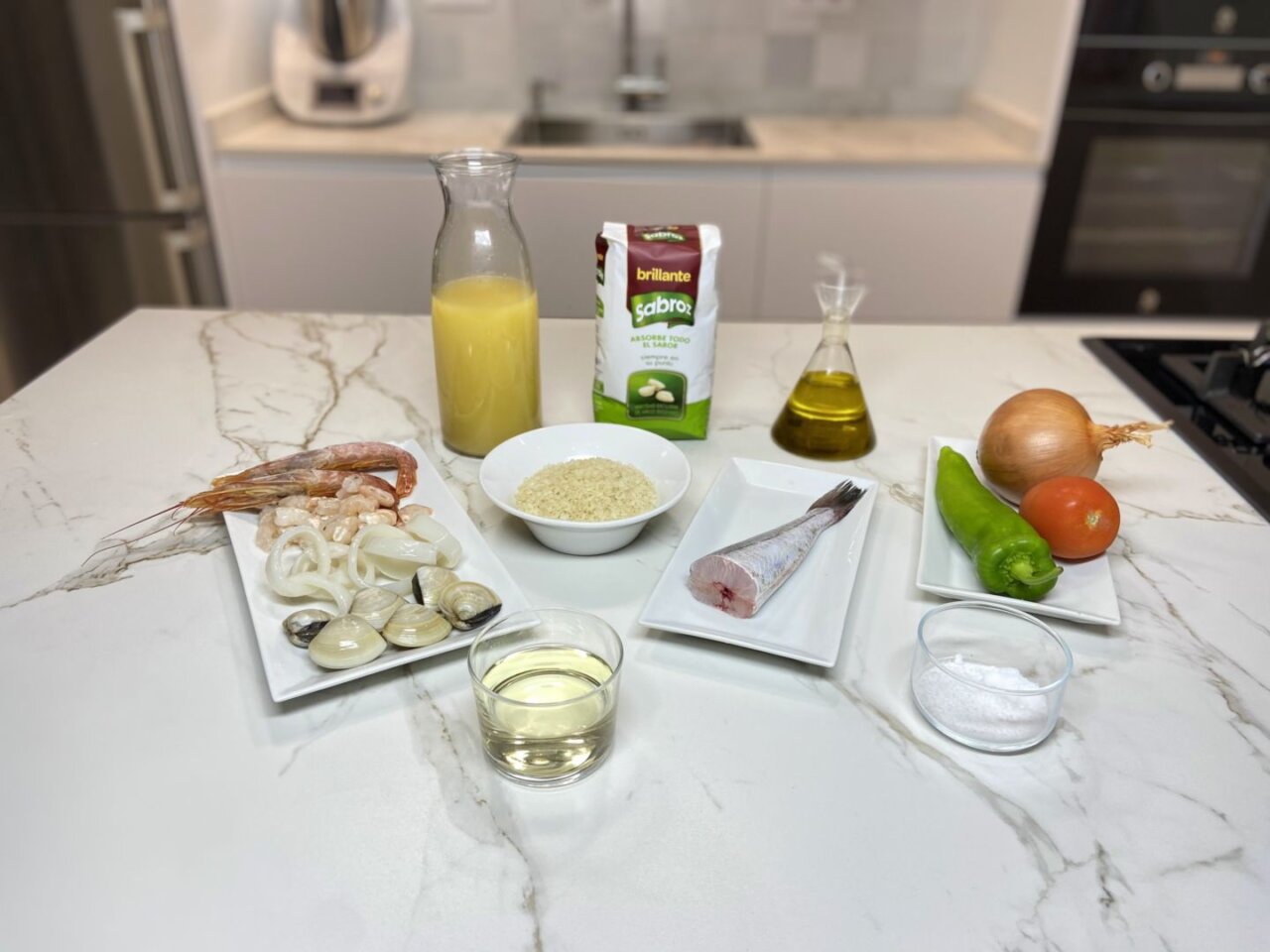 Ingredientes para hacer Risotto di frutto di mare