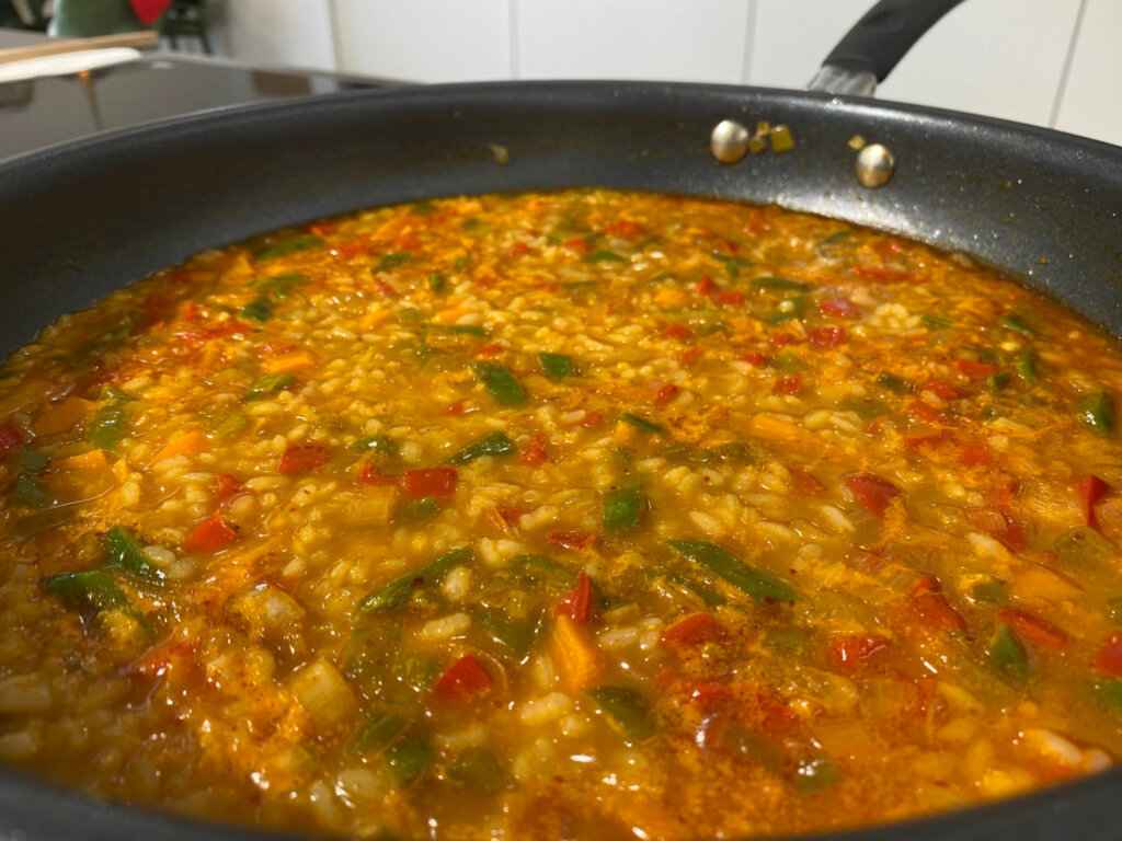  Arroz con verduras caldoso 