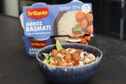 Ensalada de arroz basmati y salmón