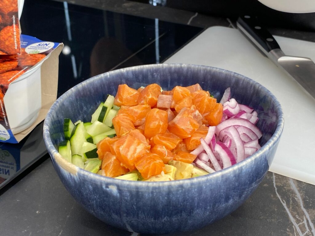 Ensalada de arroz basmati y salmón