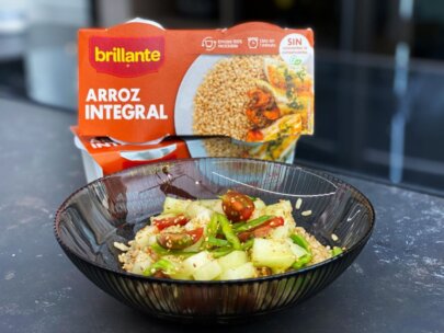 Ensalada de arroz integral y melón