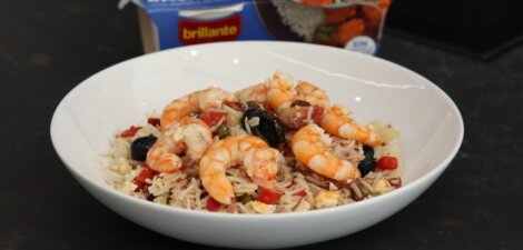 Ensalada de arroz basmati y langostinos