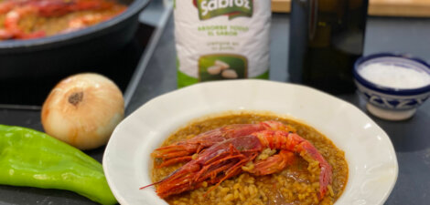 Arroz caldoso con carabineros