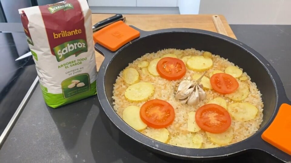 Arroz blanco al horno