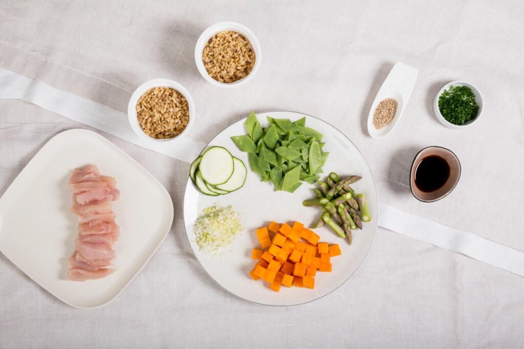 ingredientes preparados para cocinar