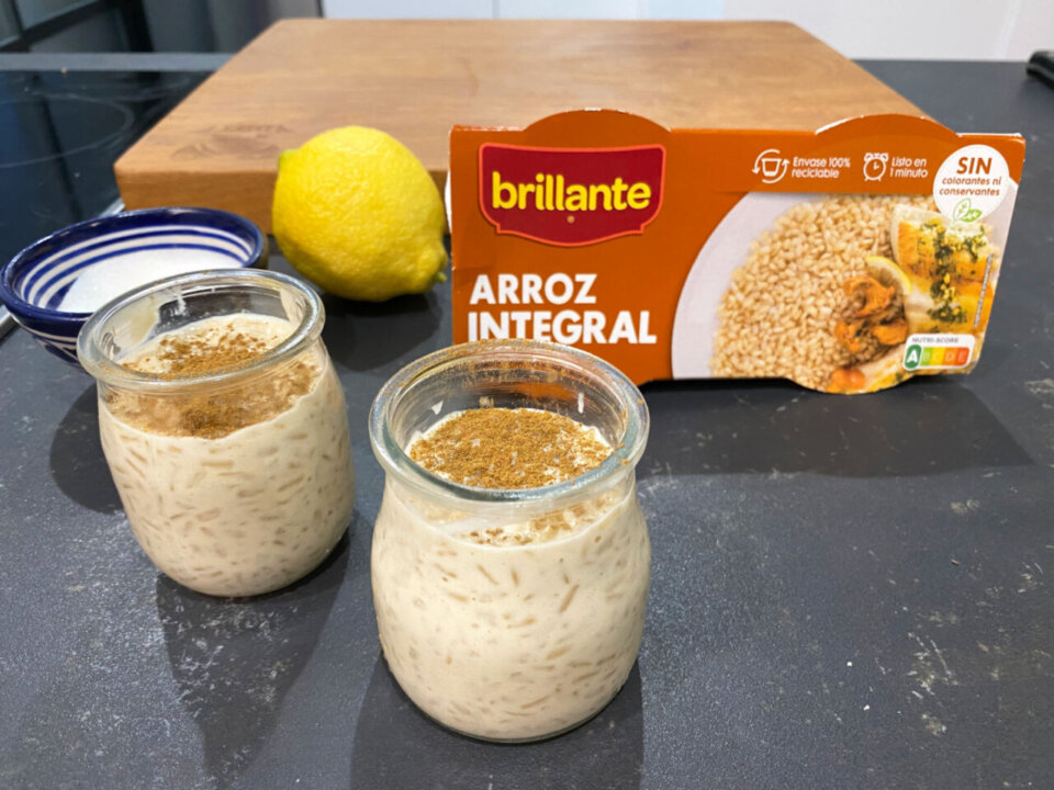 Arroz con leche con vasito integral Brillante