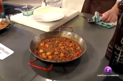 Arroz con pulpo y verduras