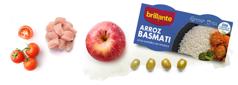 Lomos de merluza a la plancha con arroz basmati