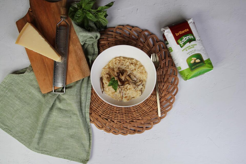 Risotto con setas de temporada