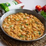 Arroz con sepia y gambas