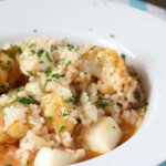arroz caldoso con sepia y coliflor