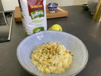 risotto de pera y gorgonzola