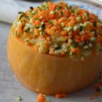 Receta de Calabaza rellena de risotto de verduras