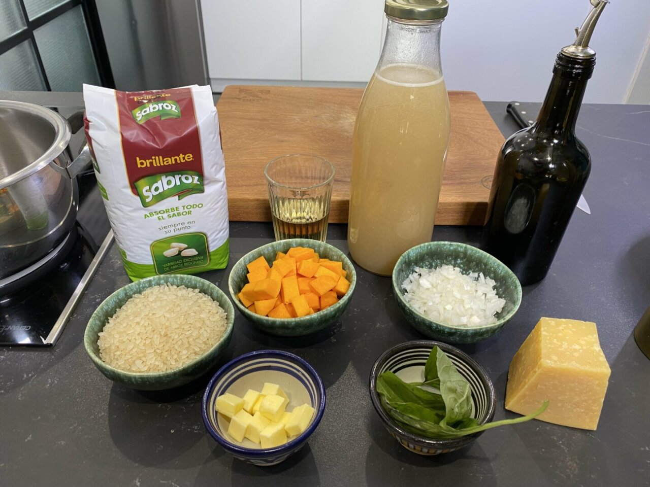 Ingredientes risotto de calabaza