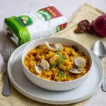 Arroz caldoso con marisco congelado