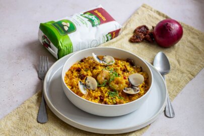 Arroz caldoso con marisco congelado