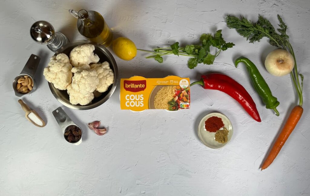 Receta Cous cous de coliflor. Paso 1: Preparar los ingredientes