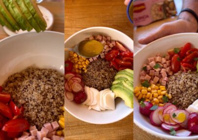 Bowl de Quinoa Brillante con Verduras y Pavo
