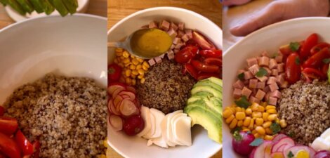 Bowl de Quinoa Brillante con Verduras y Pavo