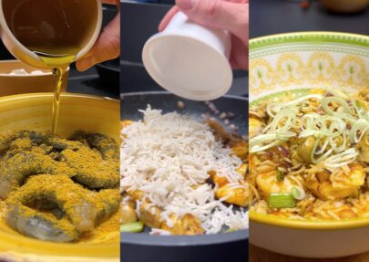 Arroz Basmati Brillante con Langostinos y Curry