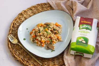 Arroz con verduras y champiñones