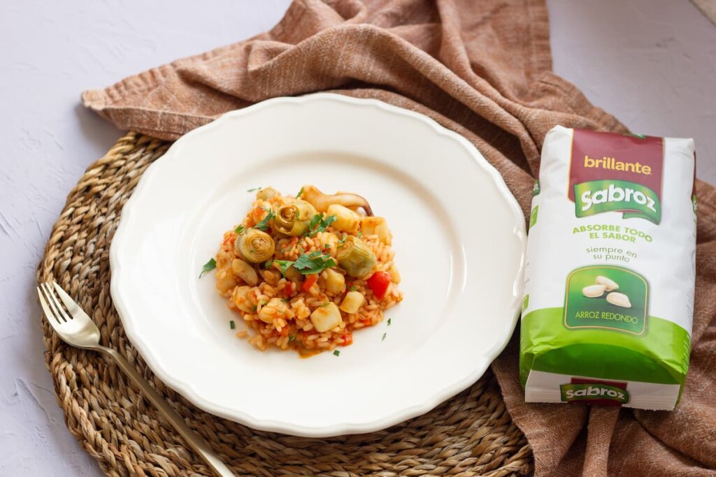 Arroz con Sepia y Alcachofas