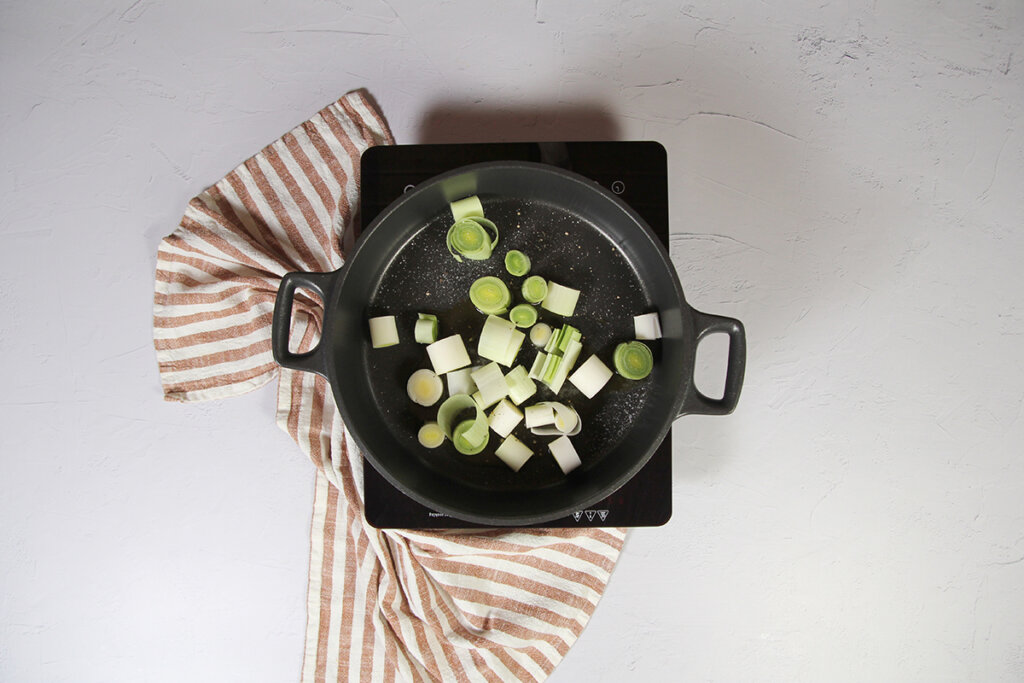 arroz con puerro dorar