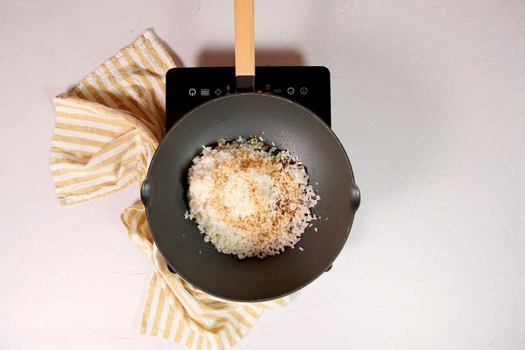 paso a paso arroz con jengibre soja