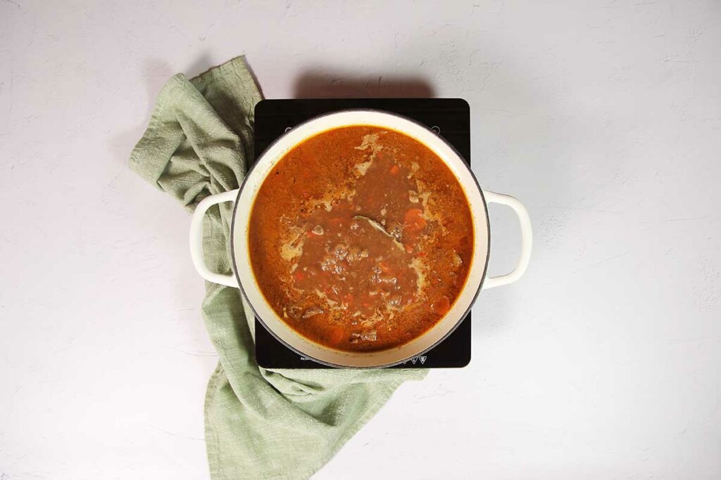 paso a paso arroz con carne guisada agua