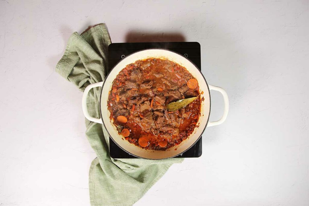 paso a paso arroz con carne guisada carne