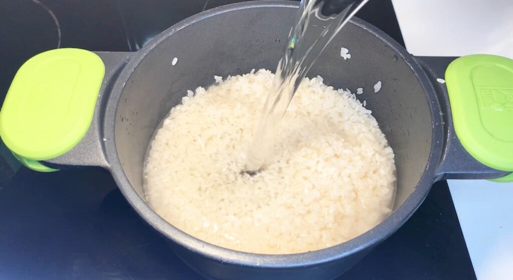 Preparación inicial del arroz