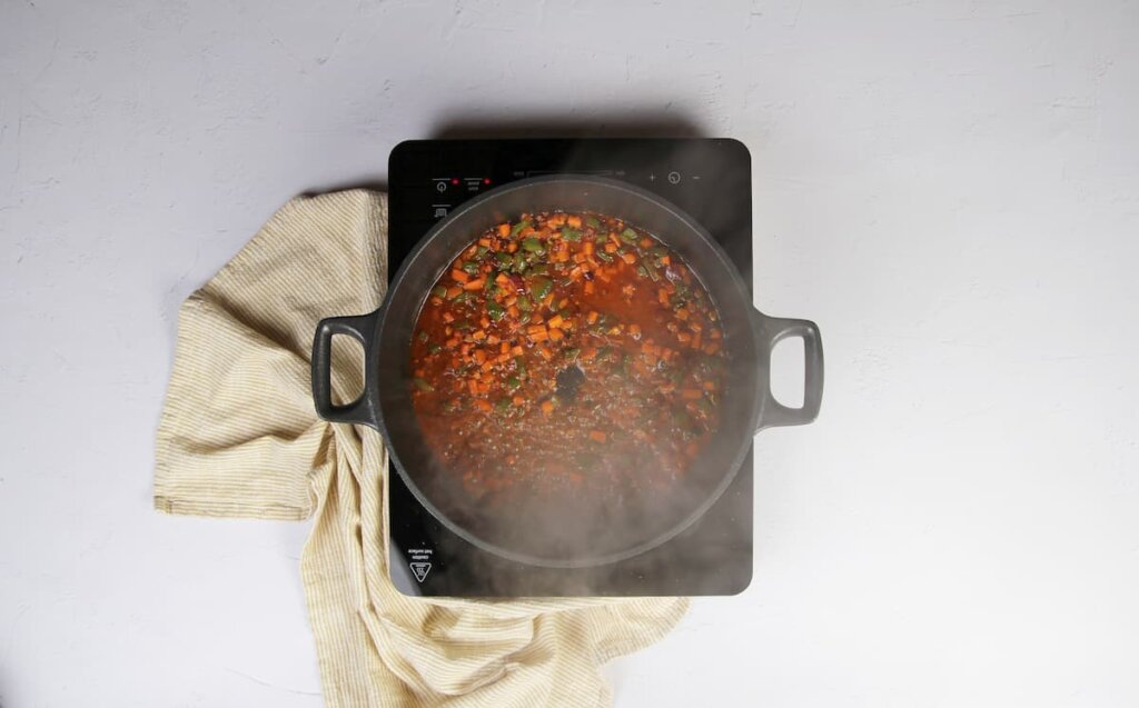 Preparación de las verduras y especias