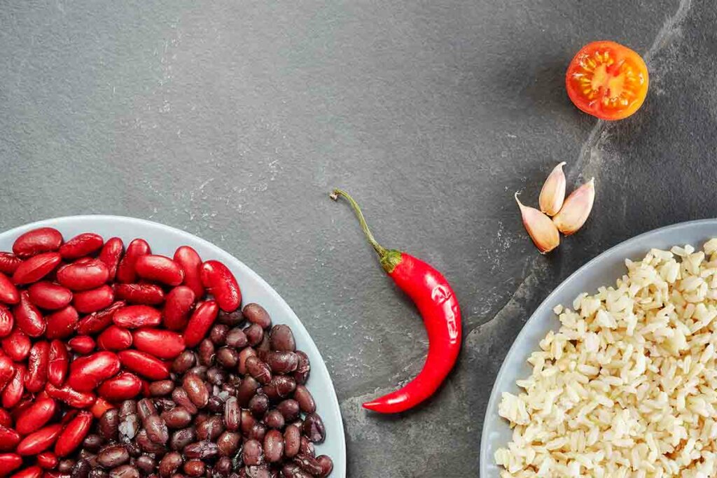 dieta de arroz y frijoles