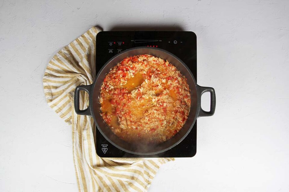 Paso a paso arroz con centollo cocinar