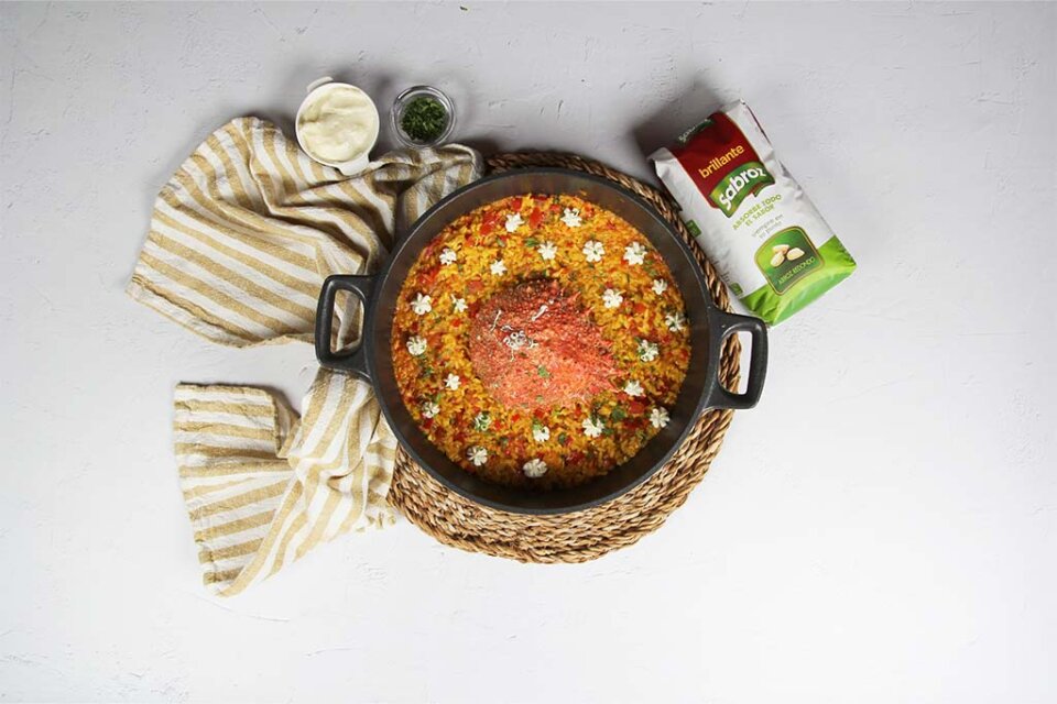 Paso a paso arroz con centollo decoración perejil