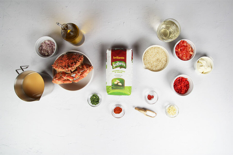 Paso a paso arroz con centollo ingredientes
