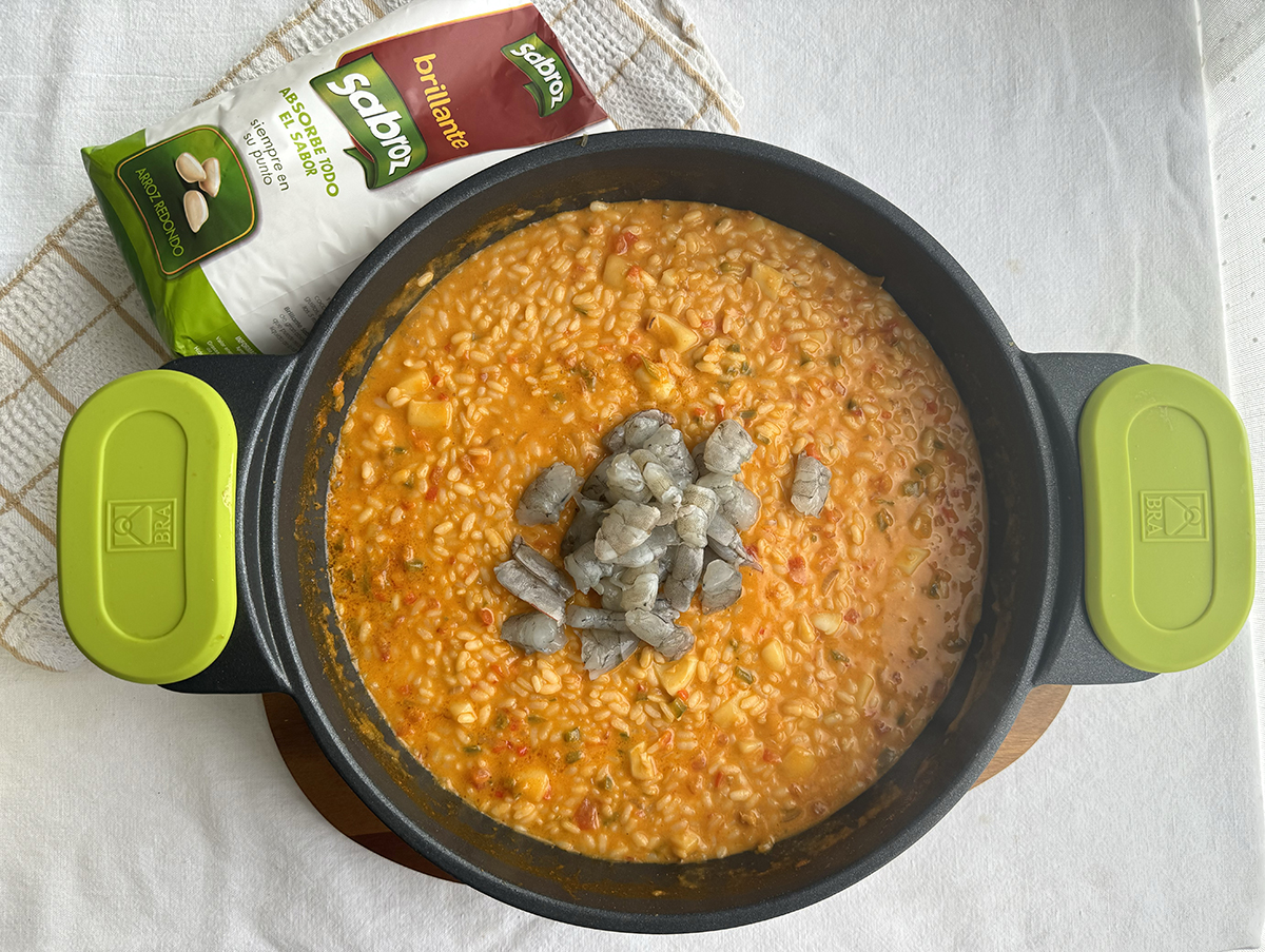 arroz con sepia y langostinos