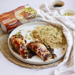 salmón con arroz y soja