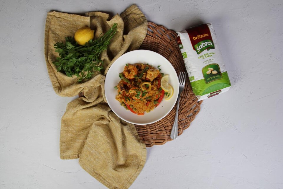 Receta de arroz con pollo y calamares