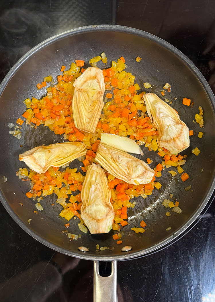 Rehogar las alcachofas