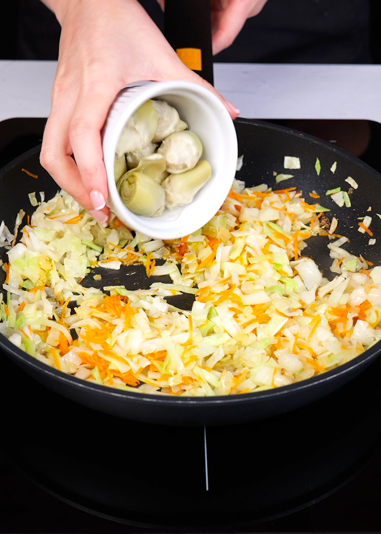 Sofrito para arroz con verduras