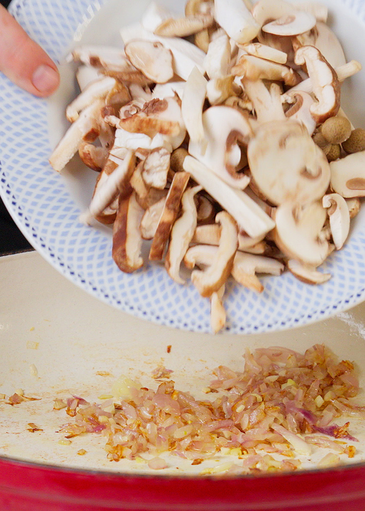 sofreir para risotto de gambas y setas
