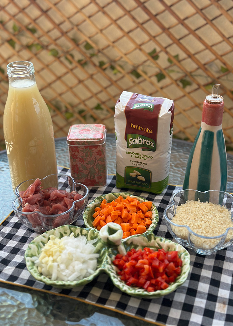 Ingredientes para arroz con solomillo
