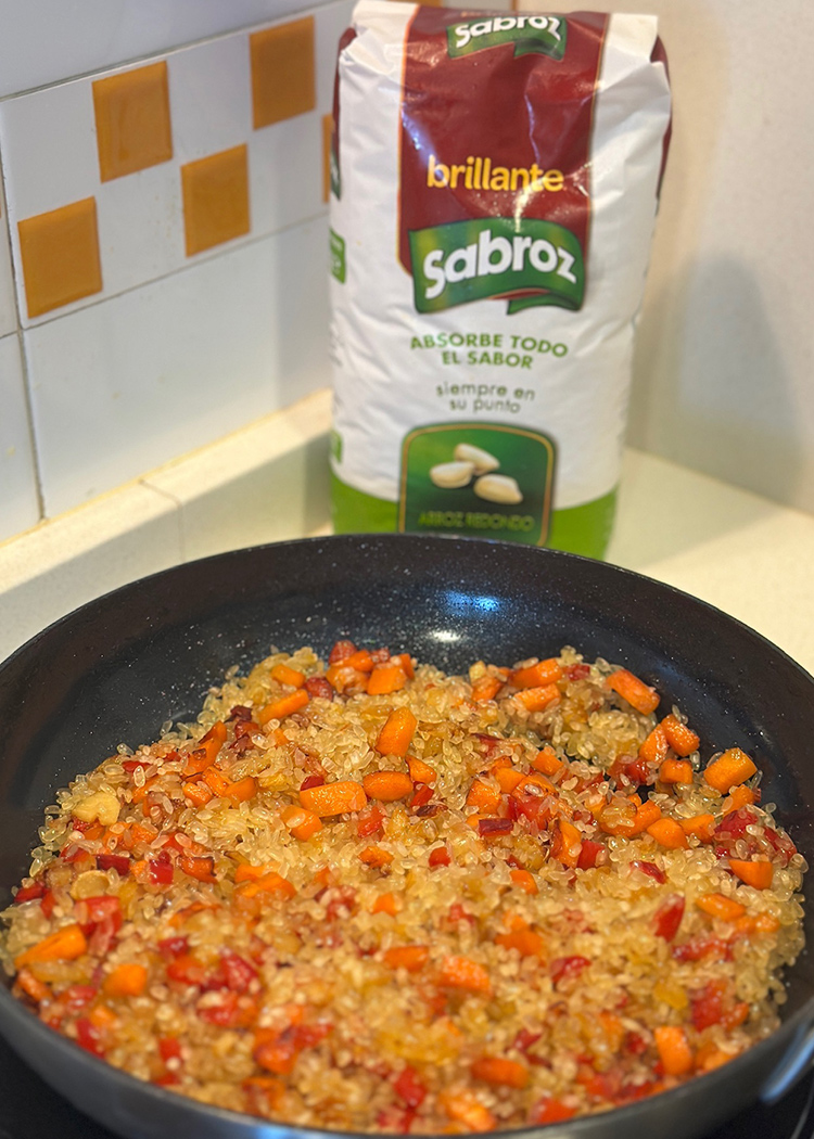 echar arroz para arroz con solomillo