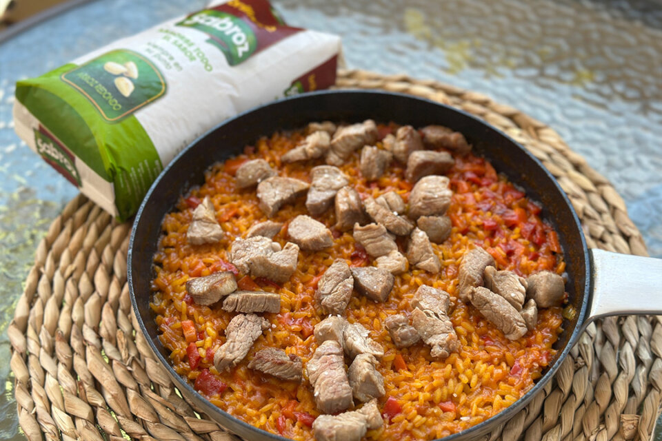 arroz con solomillo