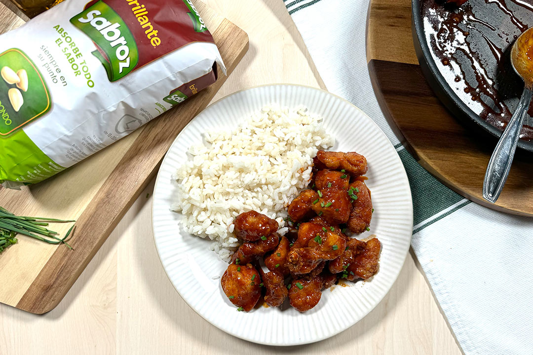 Pollo frito con arroz