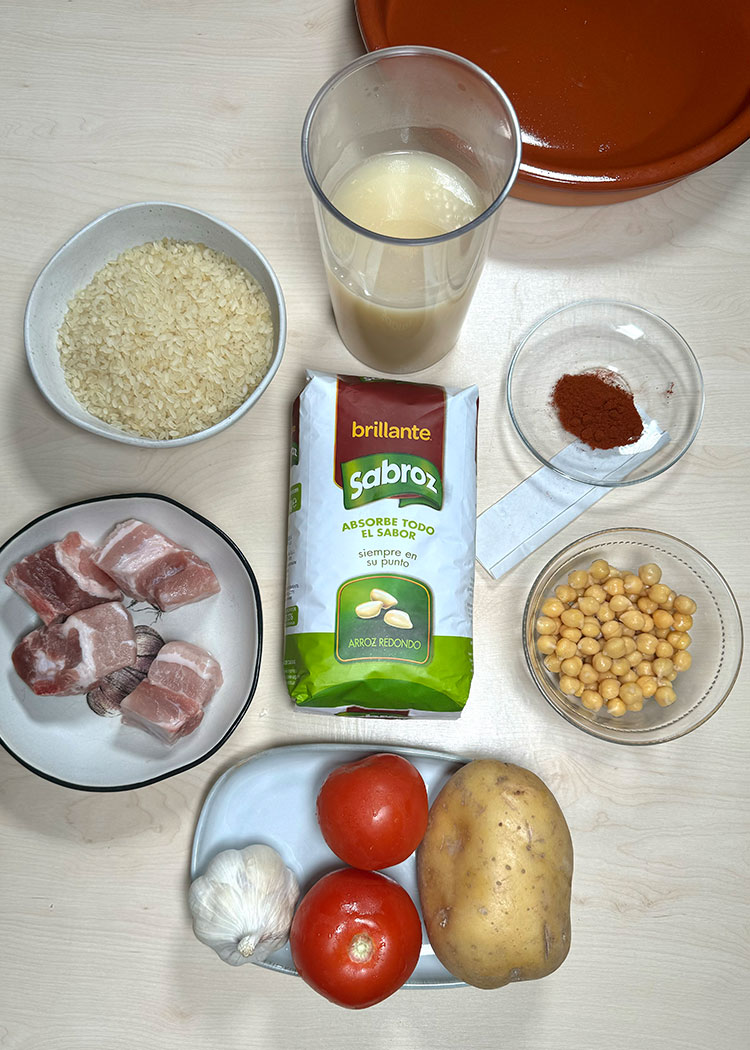 Ingredientes de arroz al horno de la abuela
